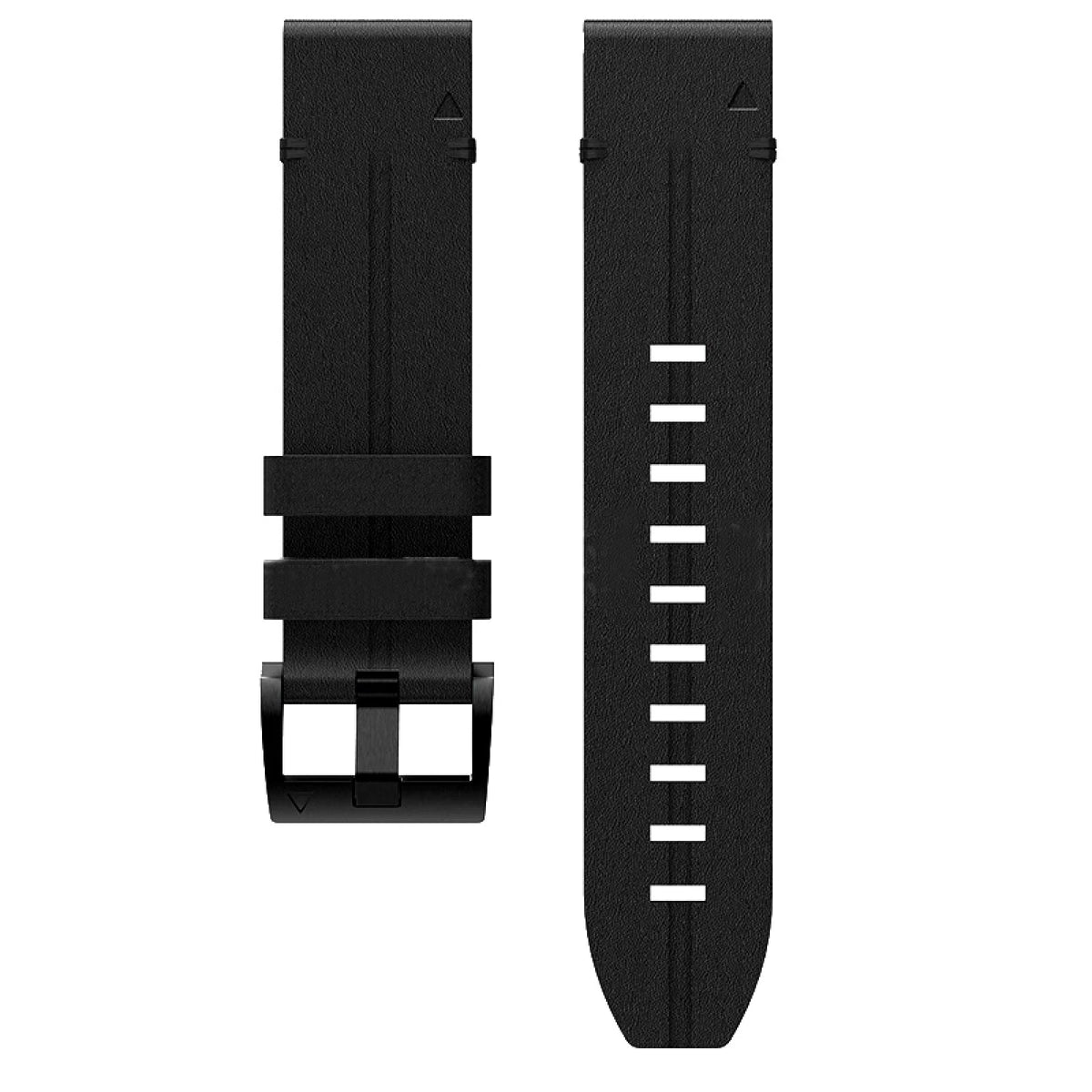 22mm Black Leather Watchband Strap Quick Wristband For Garmin Fenix 5 6 7 e