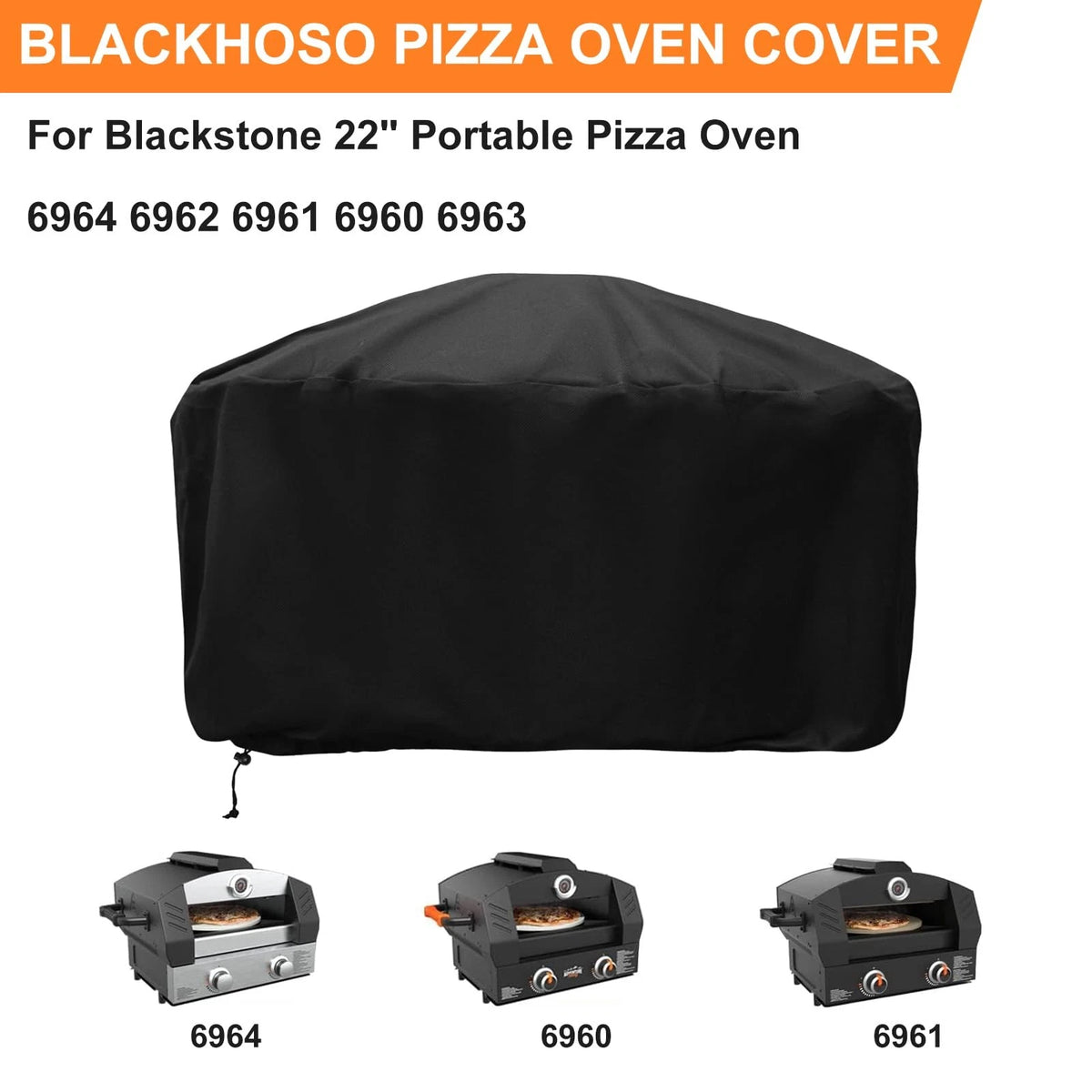 Pizza Oven Cover for Blackstone 22" Portable 22", Black