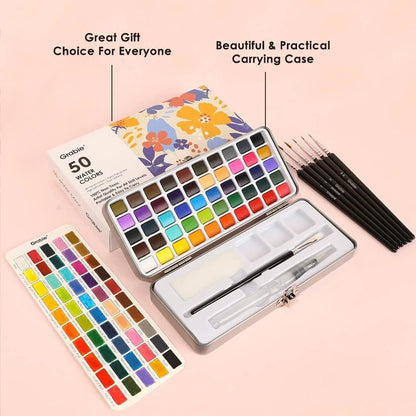 Grabie 50 Colors Watercolor Paint Set, 12.5 Ounce (Pack of 1), 50