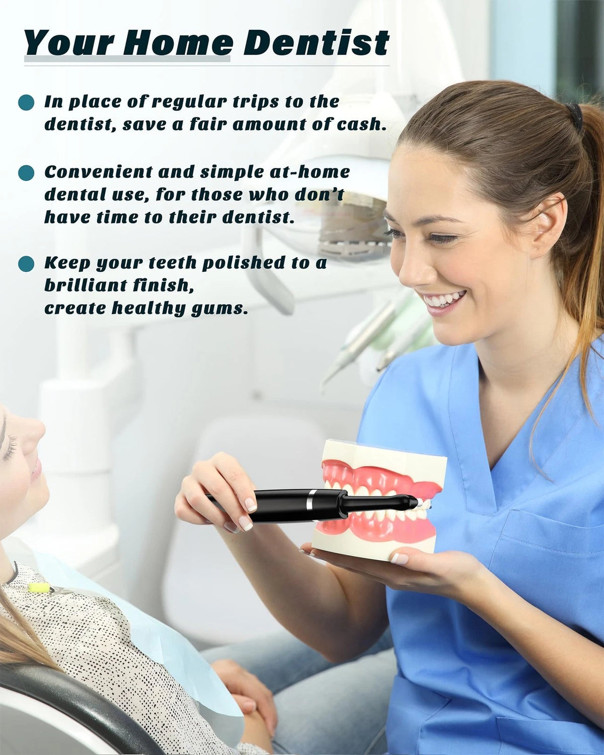 Tooth Polisher, Rechargeable Whitening Kit 1 Ounce (Pack of 1), Black