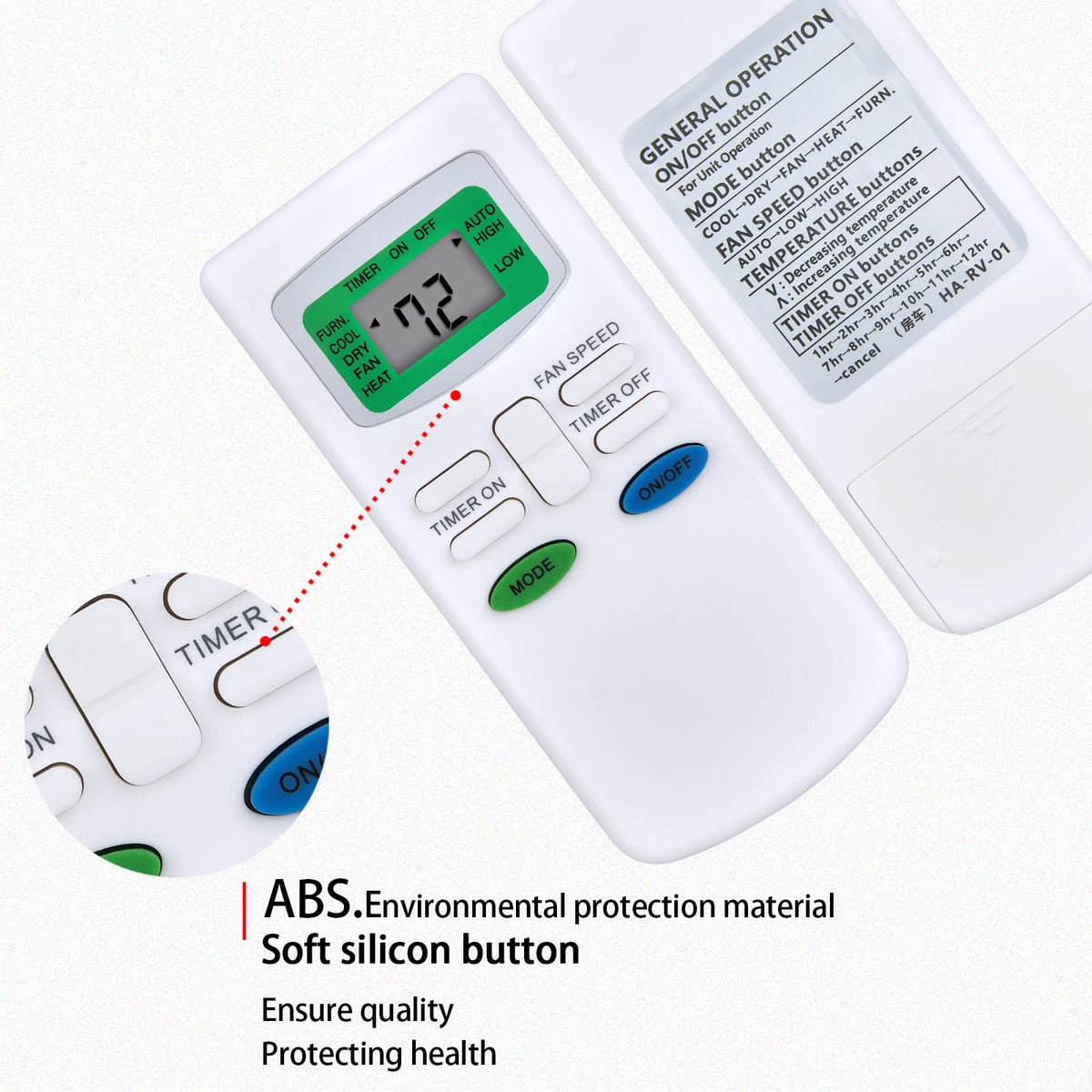 Remote Control For Carrier Air-V RV Air Conditioners 12-50095-00 12-50074-00