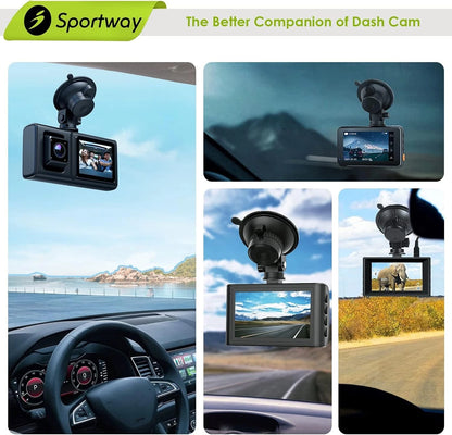 Sportway S504 Suction Cup Dash Cam Mount Holder (5th Gen) with 4pcs 360 Black