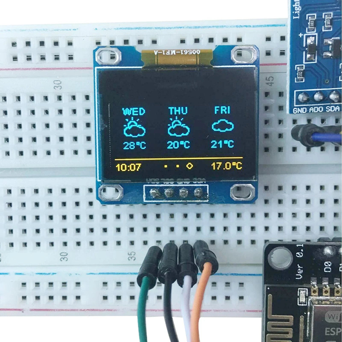 ESP8266 Weather Station Kit Temperature Humidity LCD Display Component Kit