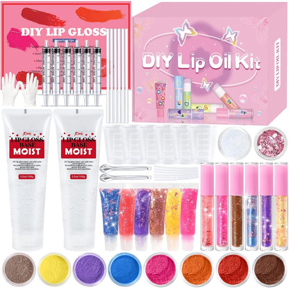 JUYRLE Lip Gloss Making Kit- DIY Fun Kit, 1 Fl Oz (Pack of 1), pink