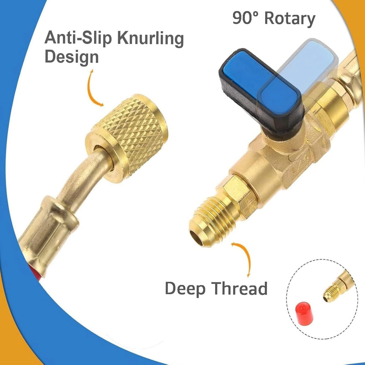 For R134A R410A Refrigerants 1/4" SAE Ball Valves Hose Great Compatibility