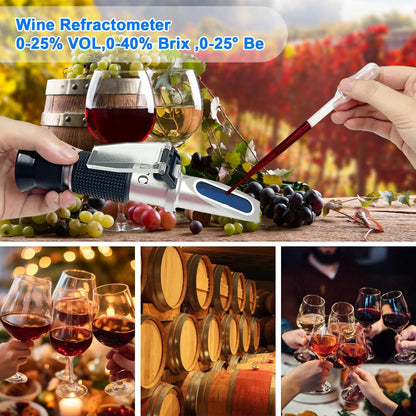 3-in-1 Alcohol Refractometer Kit for Home Brewers | Measures Brix (0-40%),...