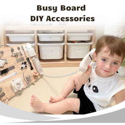 Montessori Wooden Colorful Busy Board DIY Hand Crank Gear Accessory -Toys...