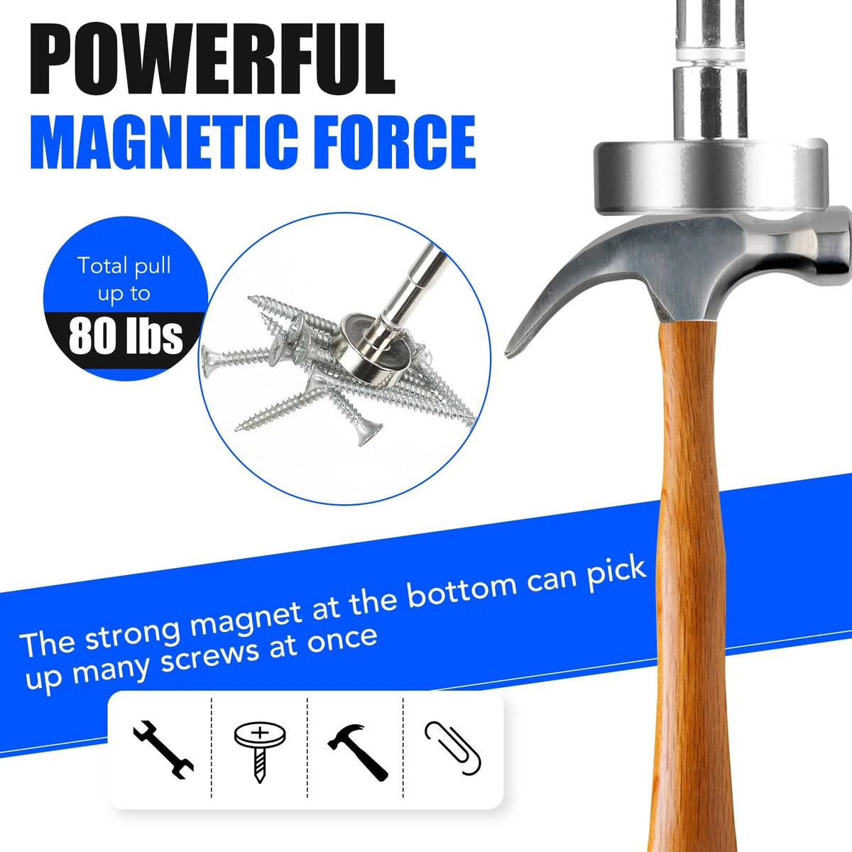 2PCS Telescoping Magnetic Pickup Tool with 40lb Pull Force, 30in 2 Telescop