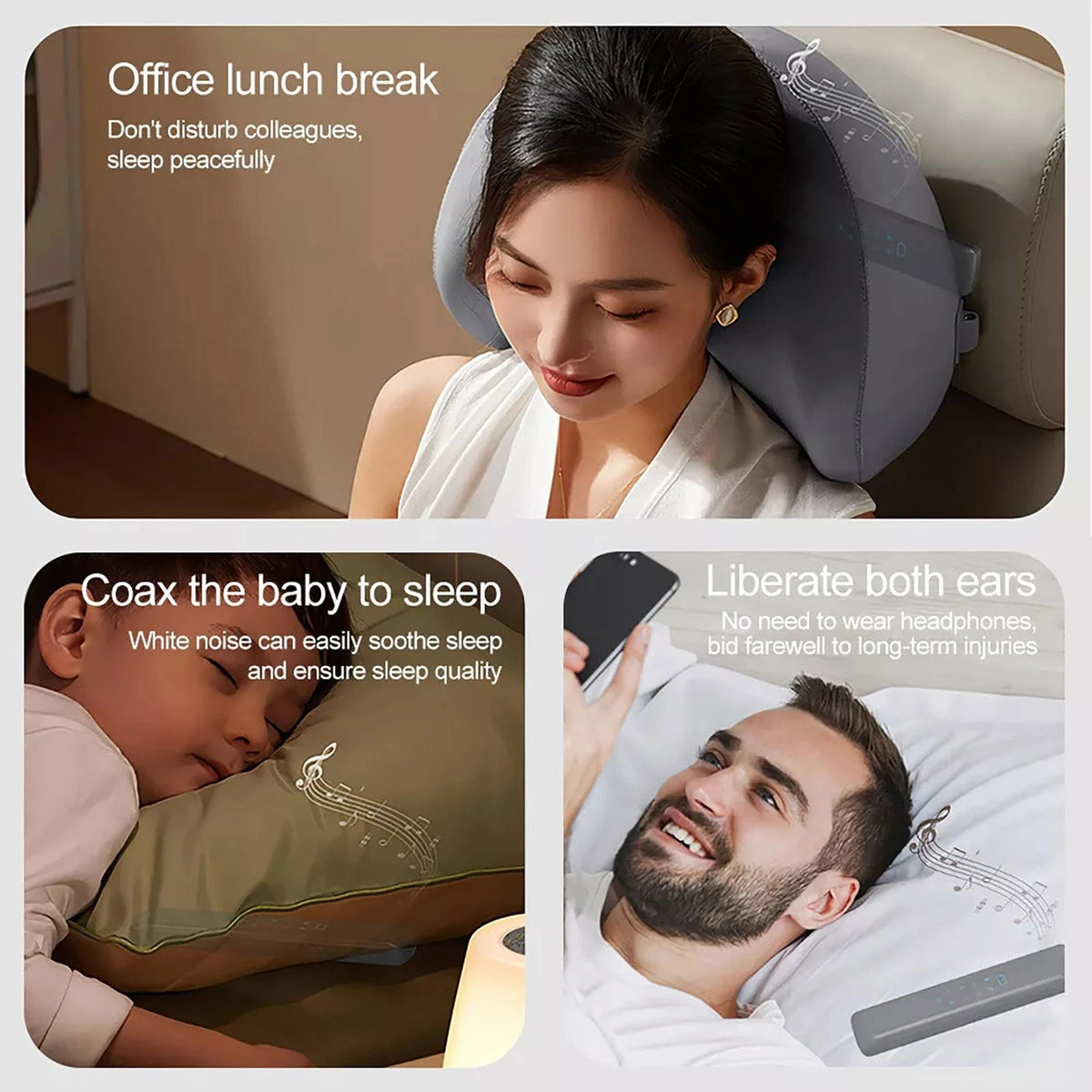 USB Rechargeable Bone Conduction Sound Box Under Pillow Speaker