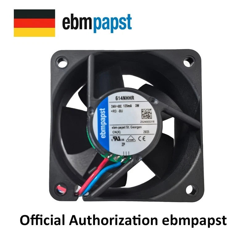 Ebm 614NHHR A5E01052493AE Axial Fan DC 24V 60*60*25MM Cooling Fan with Connector
