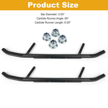 6" Carbides for Ski-Doo 2006-2022 models w/Pilot 5.7, 6.9 or X Skis