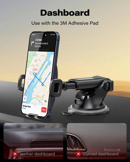APPS2Car Suction Cup Phone Mount, Universal 6.3 inches, Black-1st Version