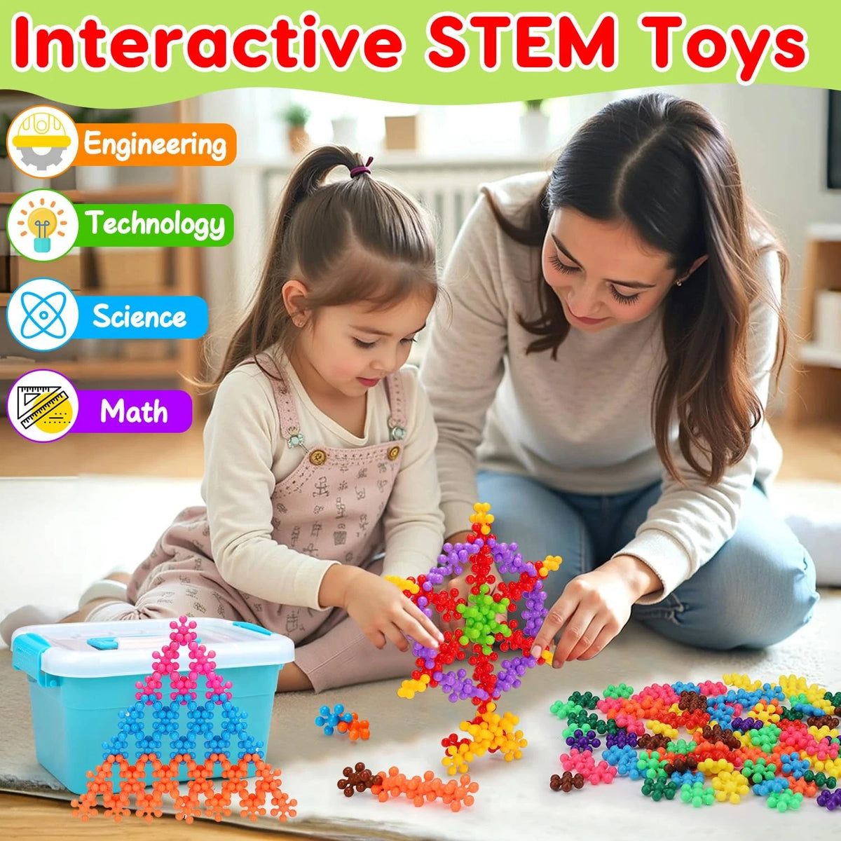 Kids Building STEM Toys for 3 4 5 6+ Year Old Boy Girl Small, Colorful