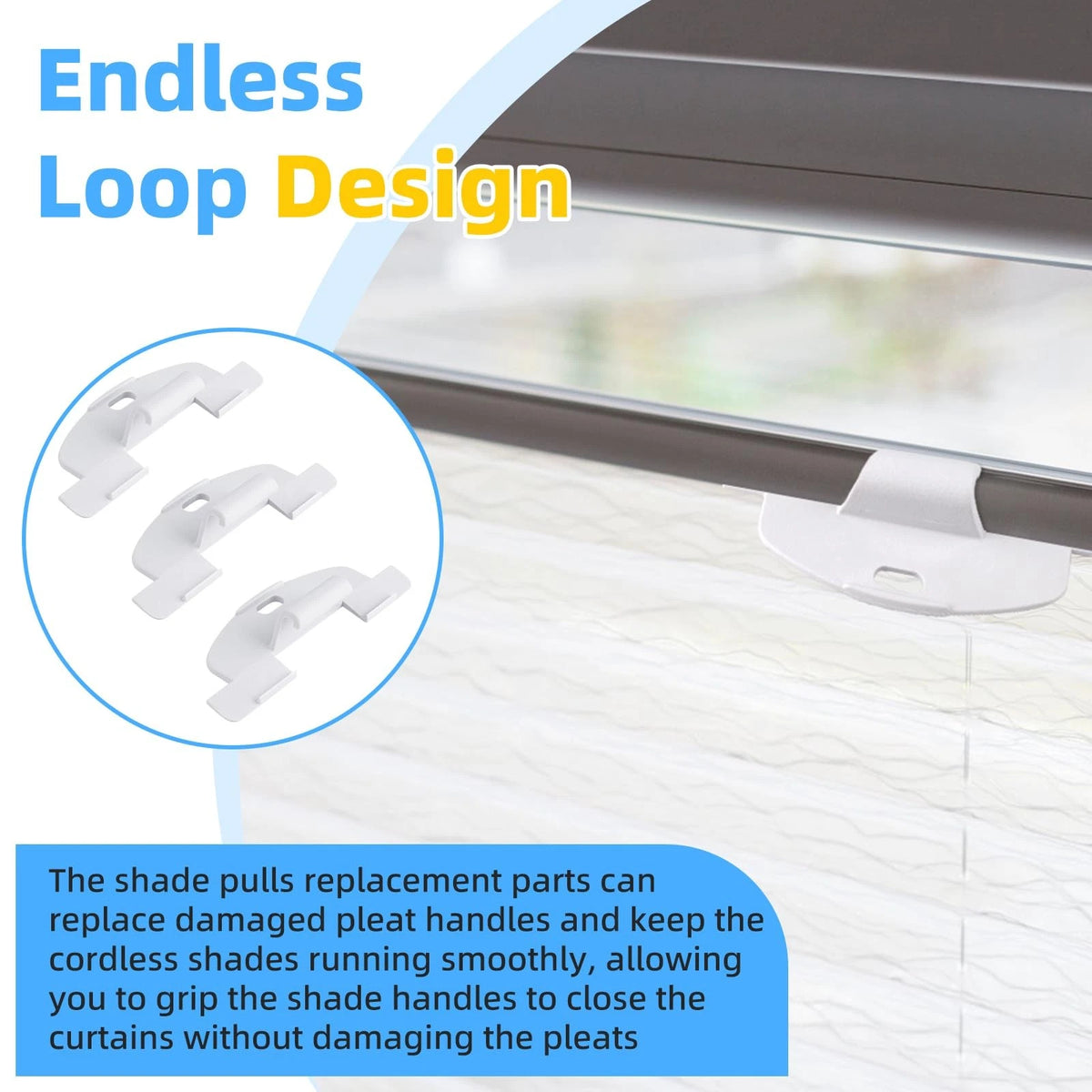 GRONGU 3/4" Lite Rise Handles Blinds Pulls Compatible with 3/4 inches, White