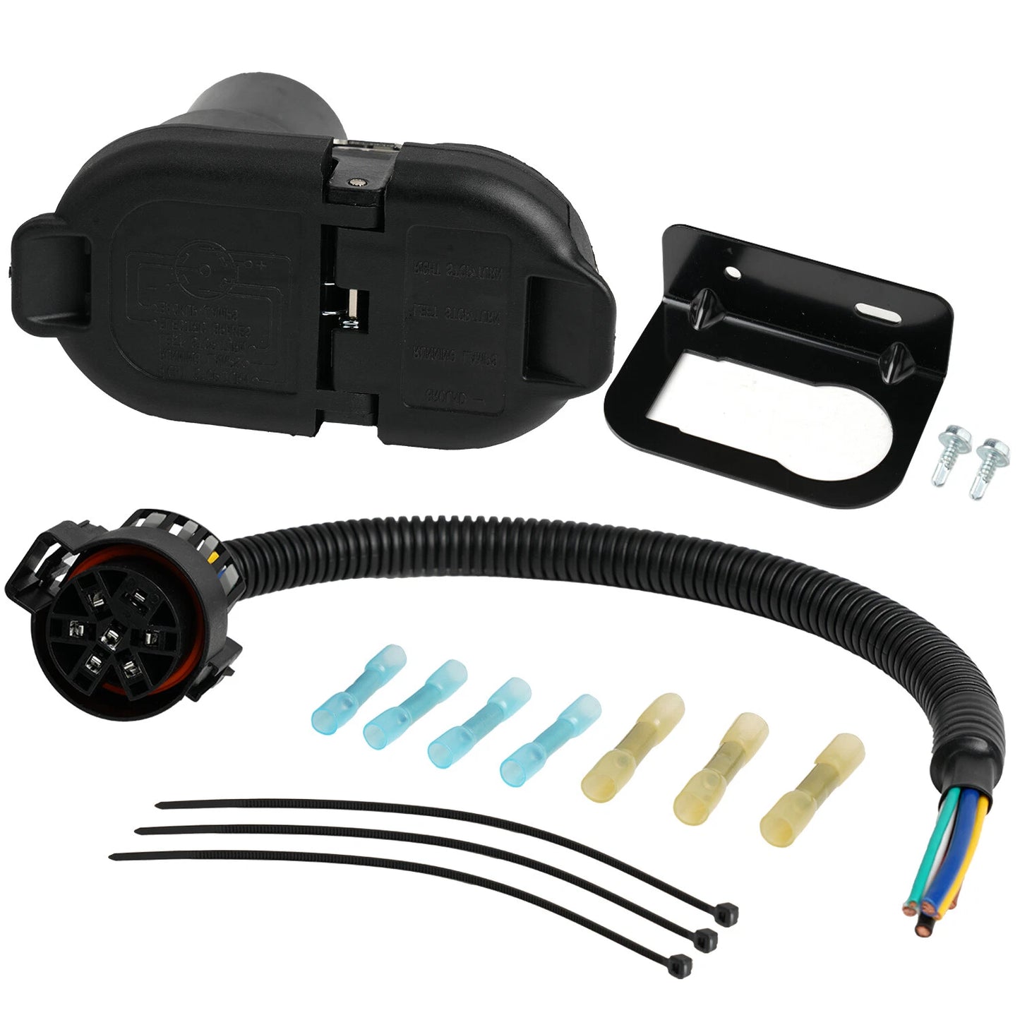Trailer Tow Hitch Receptacle Installation Kit Rear Bumper Tail Brake Lights
