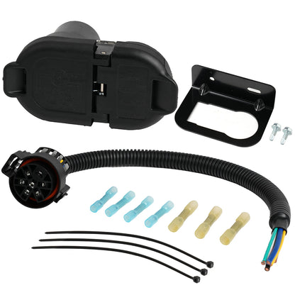 Trailer Tow Hitch Receptacle Installation Kit Rear Bumper Tail Brake Lights