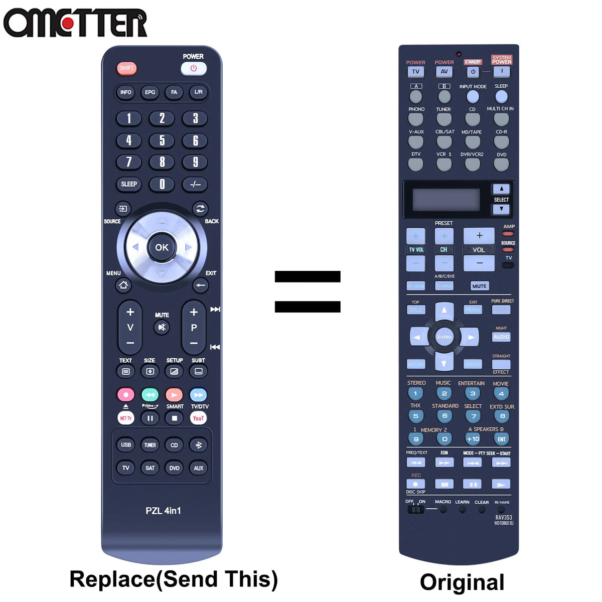 RAV353 WD10860EU Remote Control For YAMAHA RX-V2500 RX-V2600 RX-V3800
