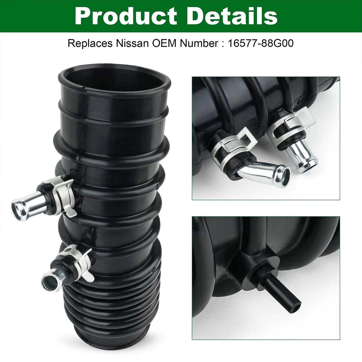 16577-88G00 Air Intake Hose For Nissan Hardbody Pickup D21 89-94 3.0L V6 Engine