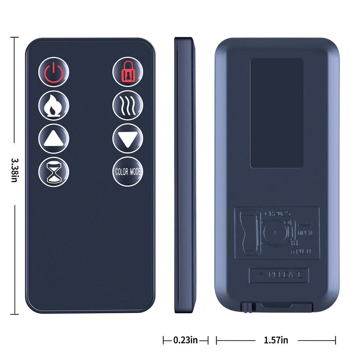 Replacement Remote Control For Various  Recessed Mounted Electric Fireplace