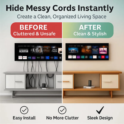 in-Wall Cable Management kit, Cord Hiding for Wall, Hide TV Wires When white