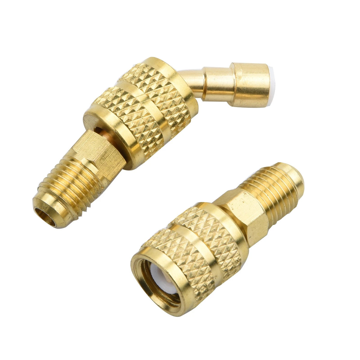 Straight & 45° Adapter Set R410A 5/16 to 1/4 SAE Brass for Air Conditioner