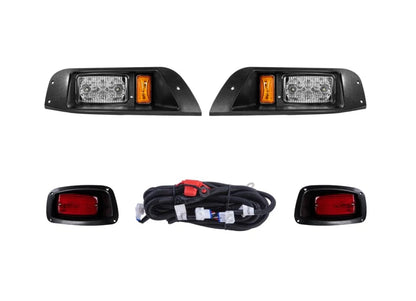 VPAHub EZGO TXT 1996-2013 LED Adjustable Light Kit 48V, 2 Black/Amber/Clear