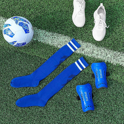 Syhood Soccer Shin Guards and Socks for Toddler Kids Youth, M Size, Blue