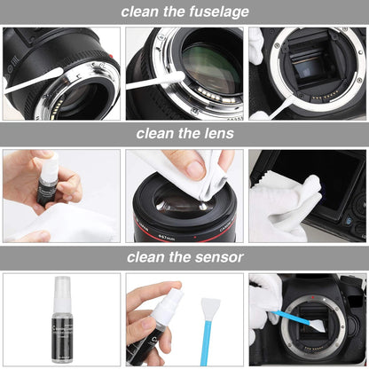 14-in-1 Camera Lens Cleaning Kit - Mirrorless & DSLR Sensor 14 IN 1, Black