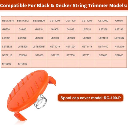 3PCS Replacement Spool Cap & Spring For Black & Decker LST201 LST220 LST300