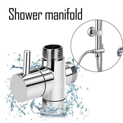 Solid Metal Water Divider 1/2in Connection for Handheld Fixed Head Switching