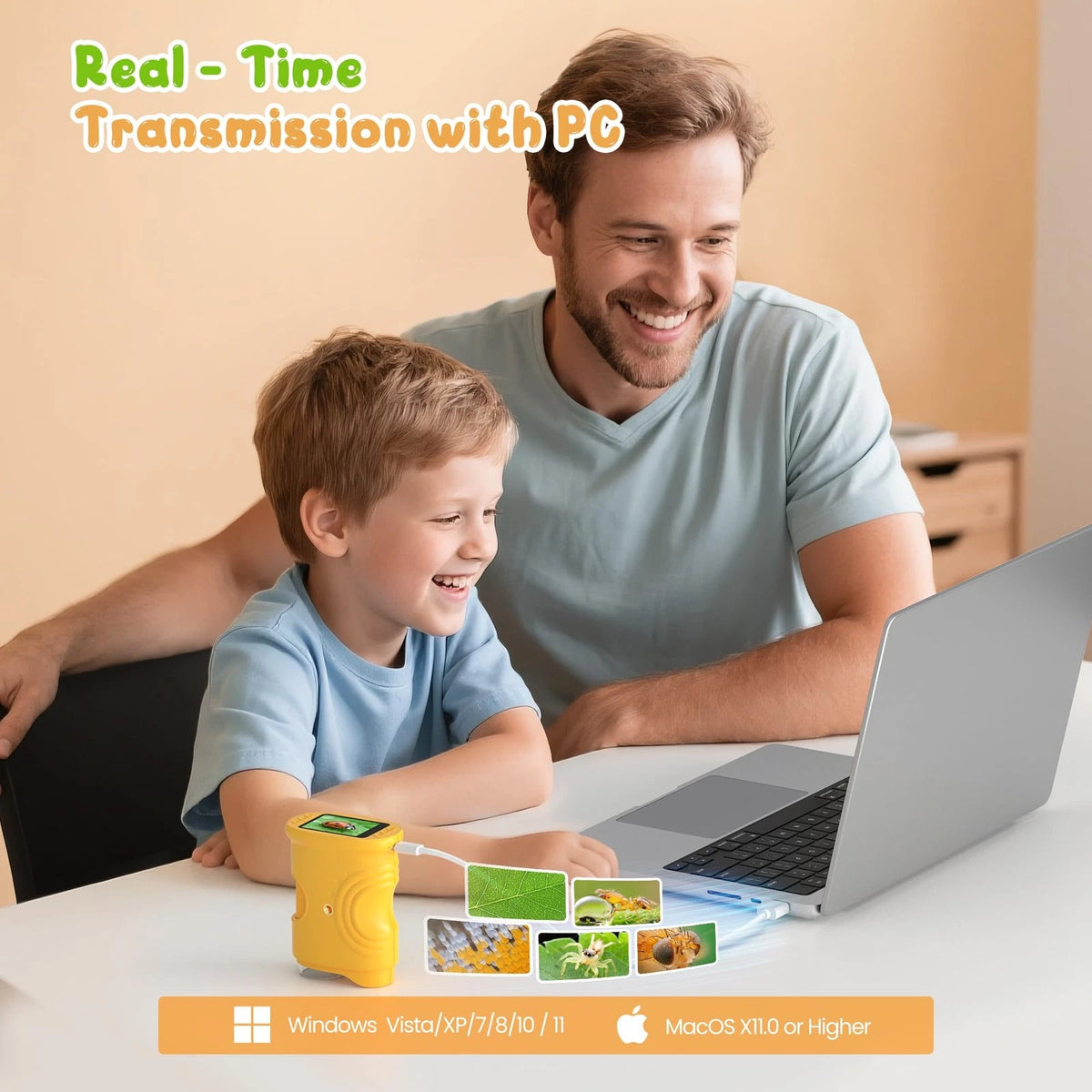 1000X Handheld Digital Microscope for Kids: Pocket with 382-Yellow