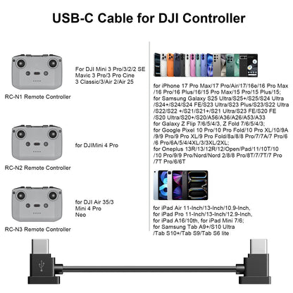 1FT USB C to USB-C Remote Controller Cable for DJI Mavic 3 Mini 2 C C