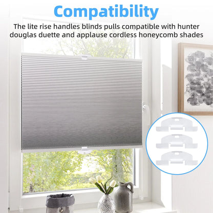 GRONGU 3/4" Lite Rise Handles Blinds Pulls Compatible with 3/4 inches, White