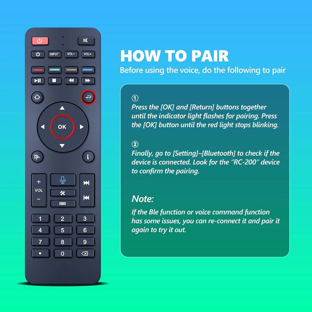 RC-200 Voice Remote Control For Superboxes Super S5 MAX,S3,S4 PRO