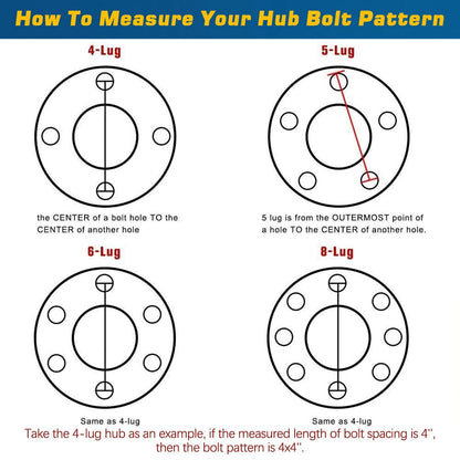 GREPSPUD 1 Set 4 on 4'' Trailer Hub 4x4'' Kit for 2000 lbs Axle - 1Set