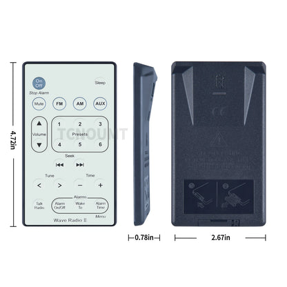 Remote Control For Bose Wave Radio II AWR1B1 AWR1B2 white US Shipping