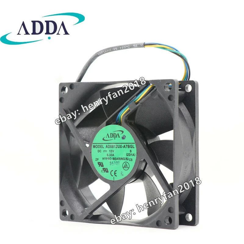 ADDA AD0812UX-A7BGL Case Fan DC 12V 0.33A 80*80*25MM 4-wires Axial Cooling Fan