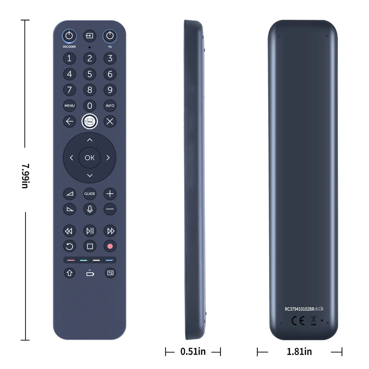 RC3794101/02BR Voice chargeable Remote Control For Telenor T-We Boks II