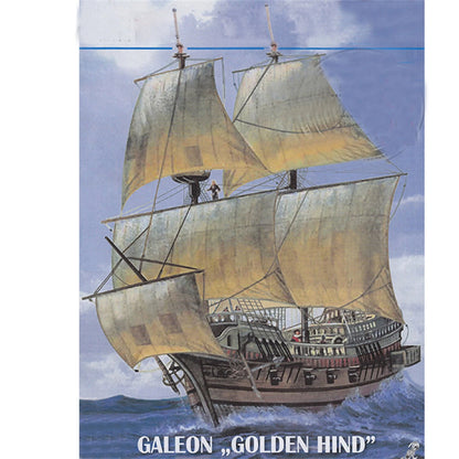 1:100 Unassembled Galeon Golden Hind 3D Paper Boat Wareship Model DIY Sailboat