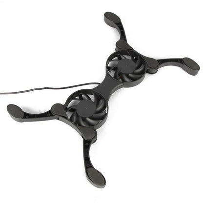 Dual USB Fan Cooler Pad for Laptop 7-15 Inch Adjustable Foldable Arms Low Noise