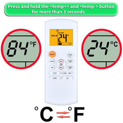 RG57B1/BGE Remote Control For Midea MRCOOL FRIMEC Klimaire Air Conditioner