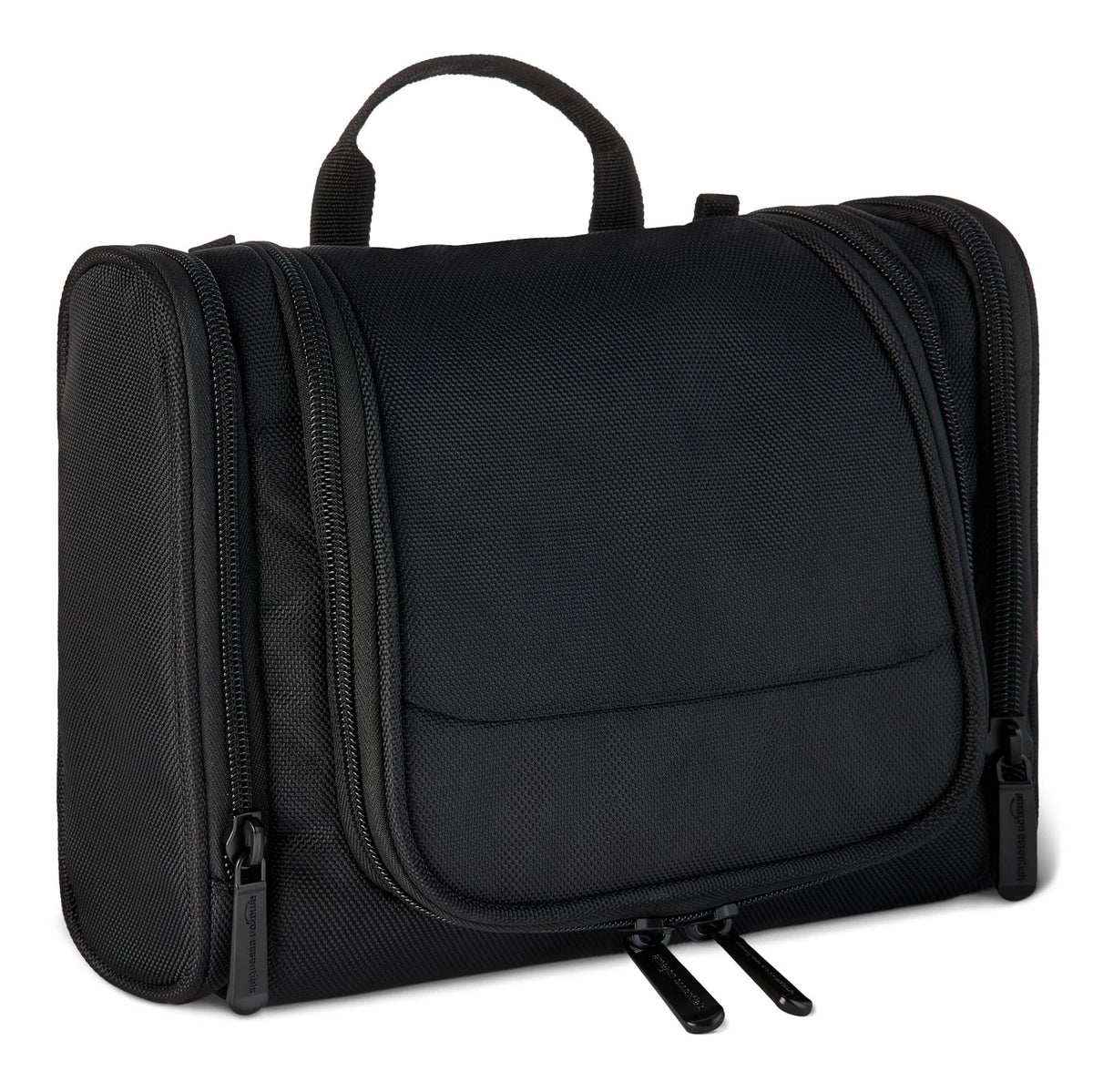 Amazon Essentials Spacious Toiletry Bag, 10 x 8.25 x 3.5 inches, Black