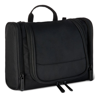 Amazon Essentials Spacious Toiletry Bag, 10 x 8.25 x 3.5 inches, Black