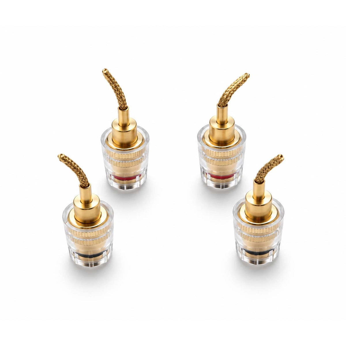 4X Banana Female to 2mm Pin Gold Plated Connector HIFI Cable Adapter Plug 4mm