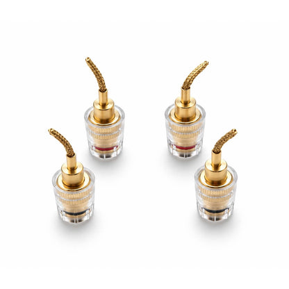4X Banana Female to 2mm Pin Gold Plated Connector HIFI Cable Adapter Plug 4mm