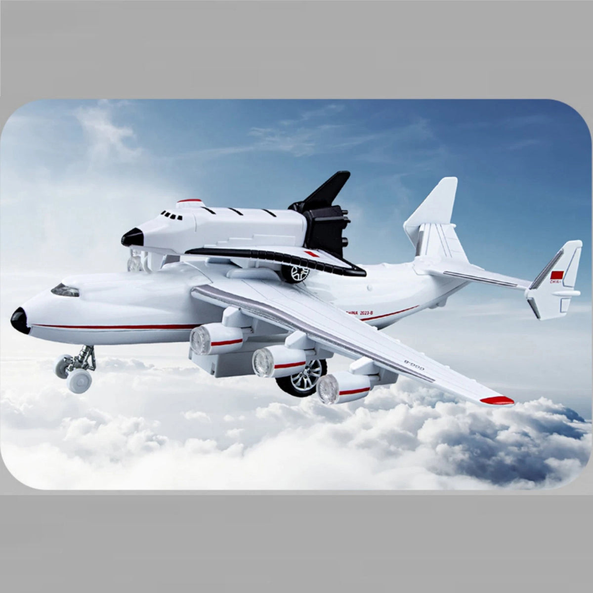 1/400 An225 Mriya Plane w/Buran Orbiter Model Sound Light Pull Back Gift,
