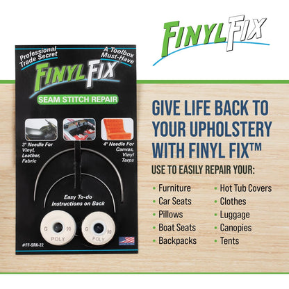Finyl Fix Seam Stitch Repair Kit | Restore Compact, White and Black