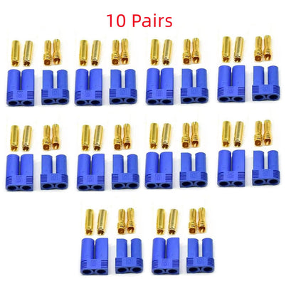 10 Sets EC5 Device Connector Plug for RC Car Plane Helicopter Battery Lipo Blue