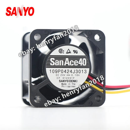 SANYO Denki 109P0424J3013 SanAce Fan DC 24V 0.18A 40*40*28MM 3-wire Cooling Fan