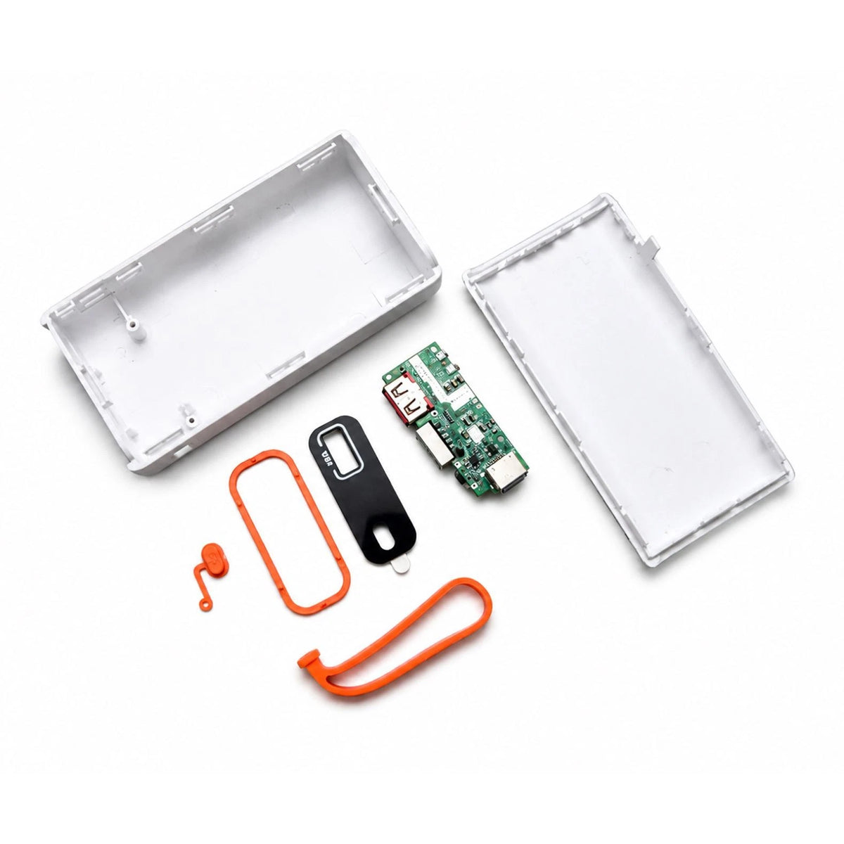White 2 Slots 21700 Power Bank Case Cage  Durable Portable For PC/ Smartphone,